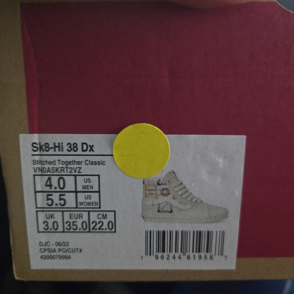 Vans Sk8 Hi 38 Dx Stitched Together Women 5.5 Anaheim White Blue 012026 - Picture 8 of 8